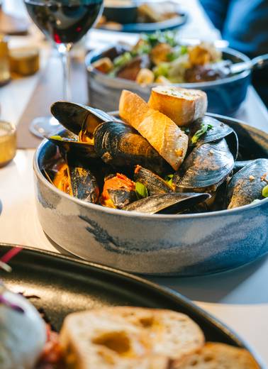 A bowl of mussels from Ember.