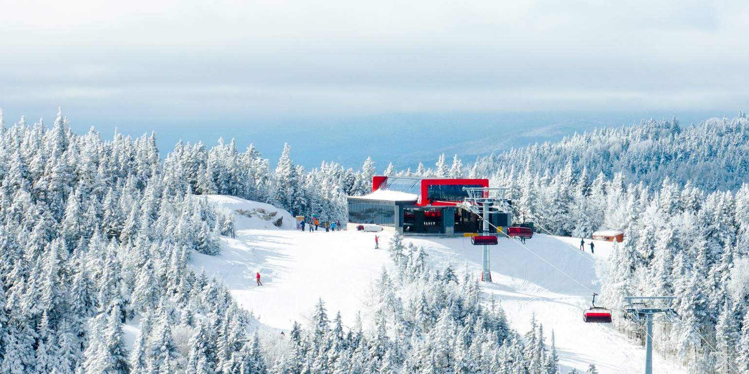 The Barker 6 at Sunday River in the winter.