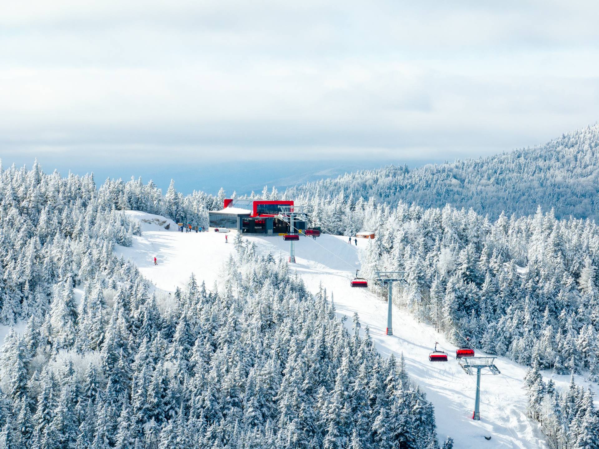 A view of the Barker 6, in the winter time, at Sunday River.