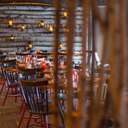 Tables and chairs set up for service in Camp.