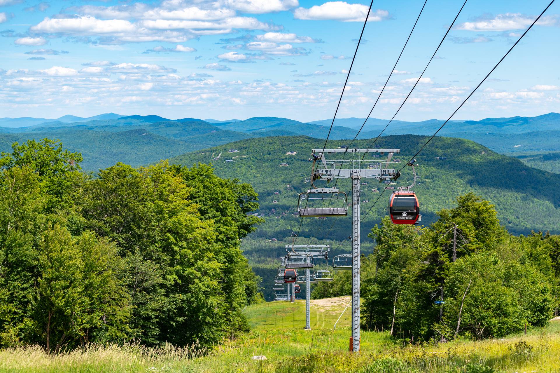 Scenic chairlift rides in the summer at Sunday River.