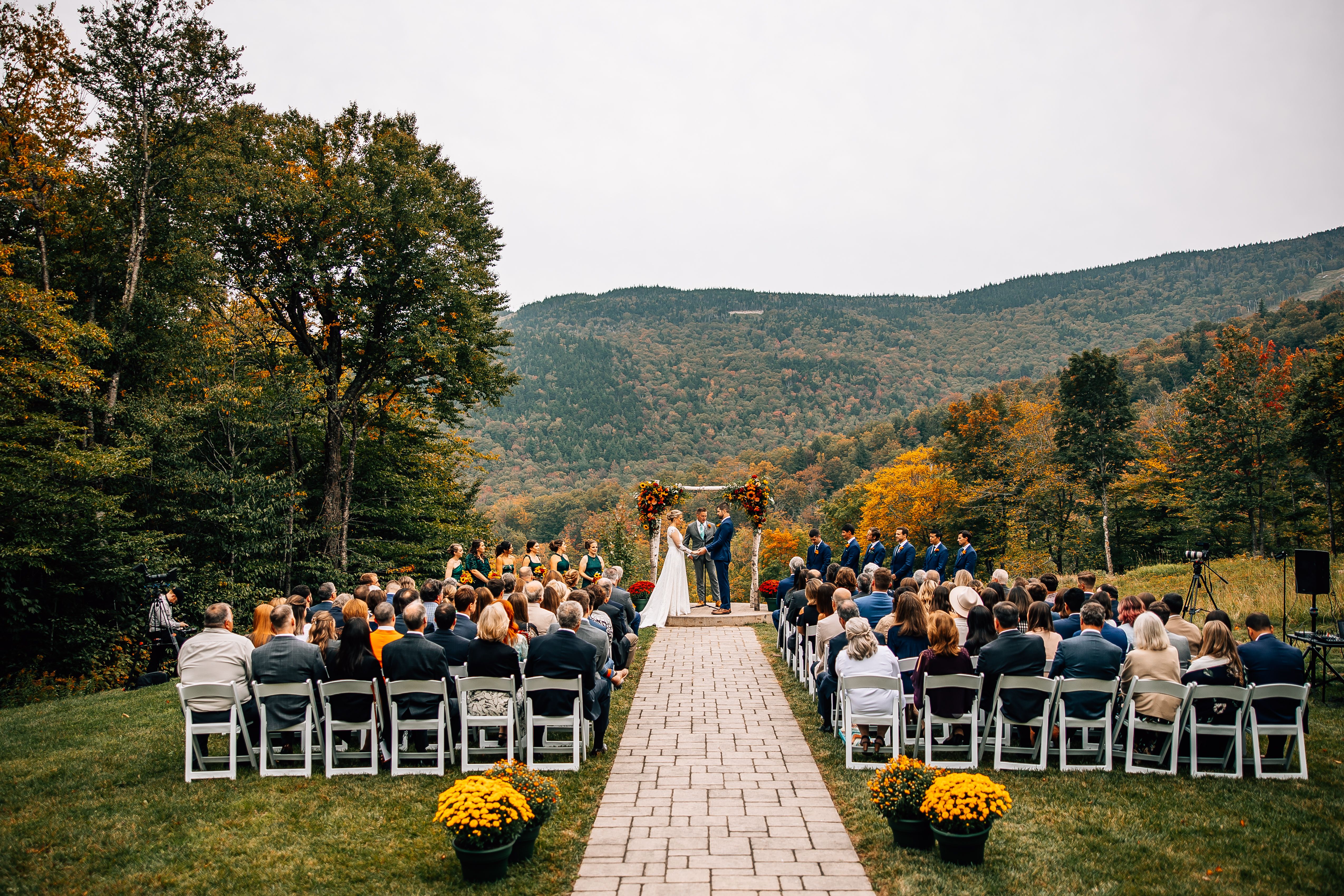 Wedding party at Sunday River, Maine