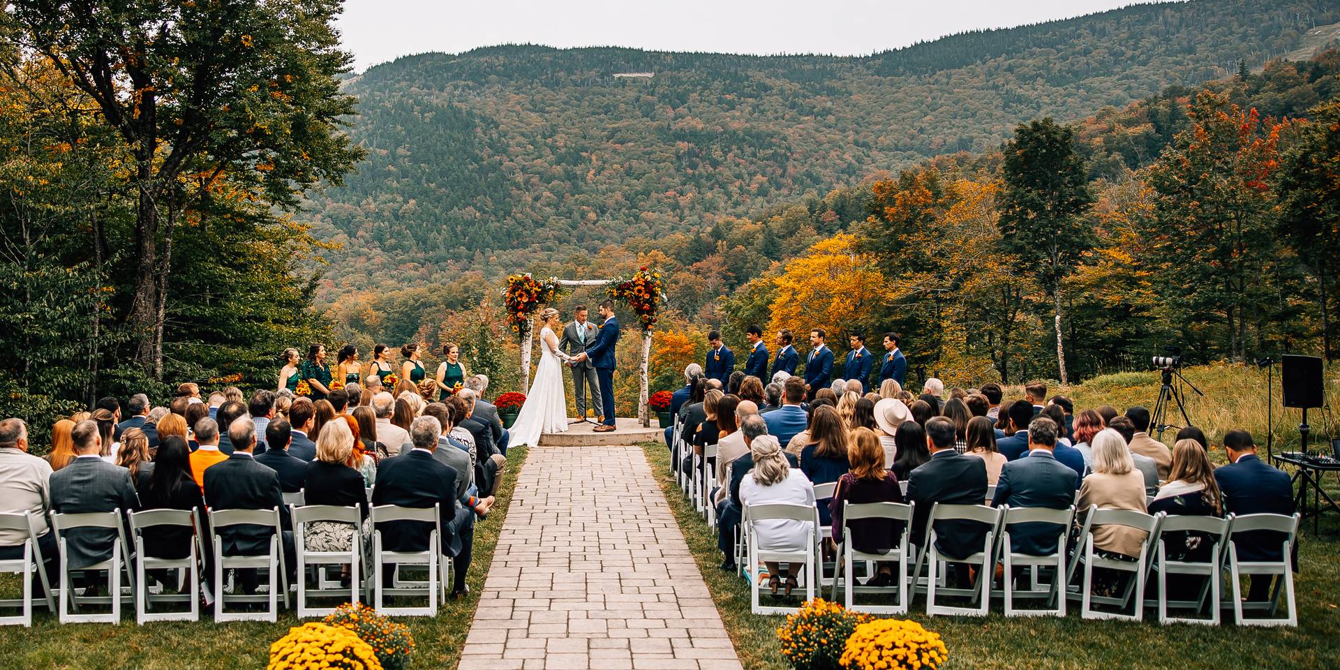 Wedding party at Sunday River, Maine