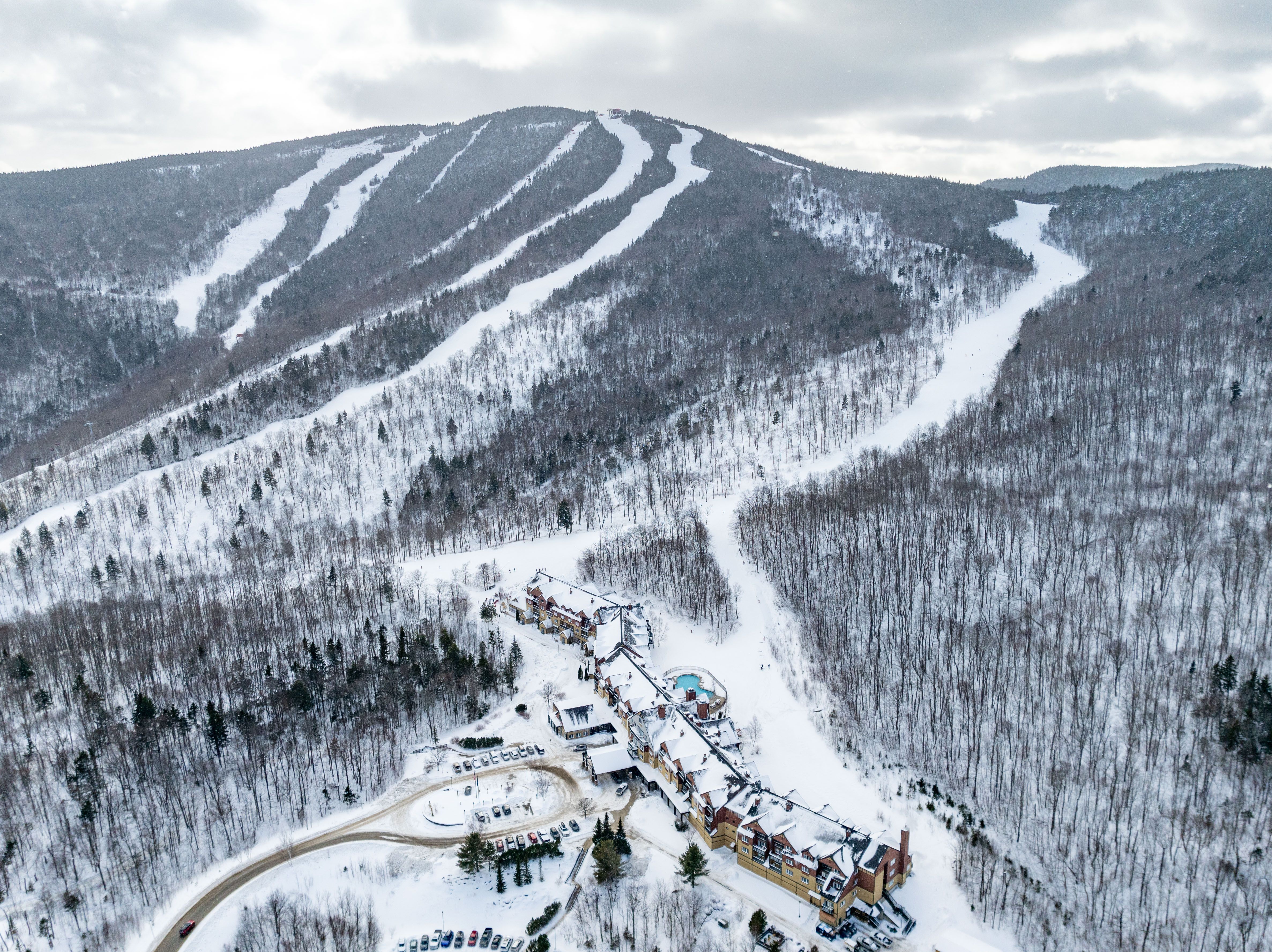 The Jordan from a drone view at Sunday River.