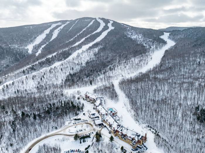 The Jordan from a drone view at Sunday River.
