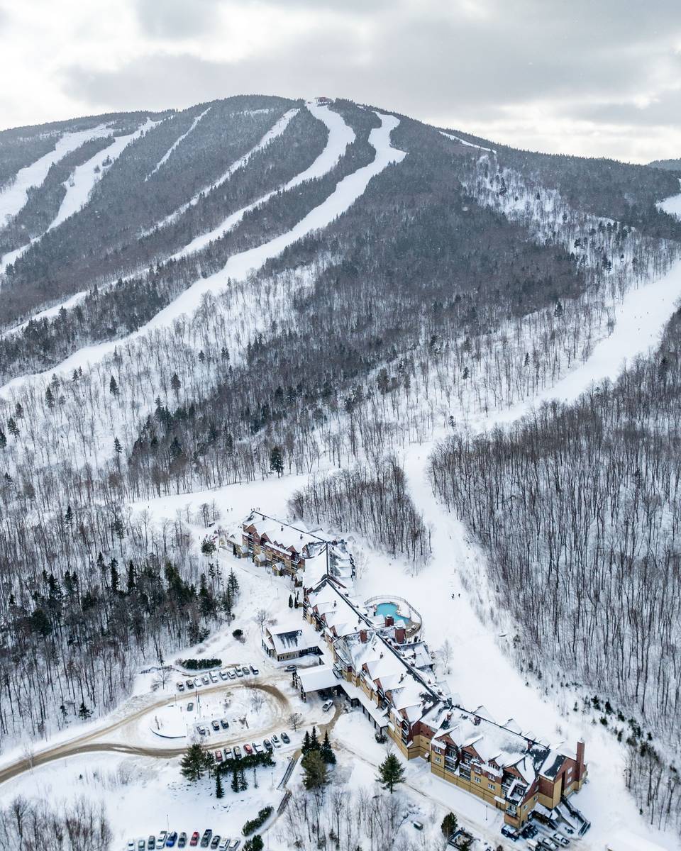 The Jordan from a drone view at Sunday River.