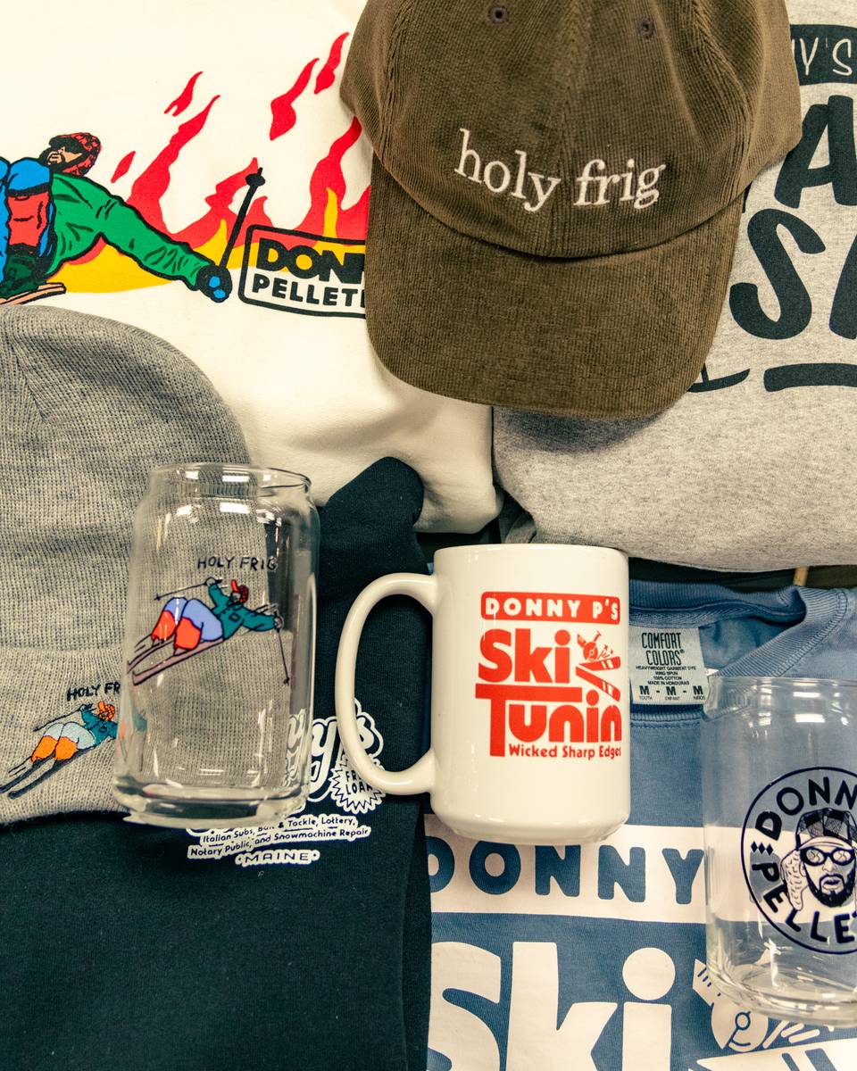 A picture of various Donny Pelletier Merchandise