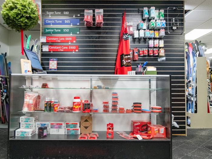 Tune shop display at Sunday River Tune Shop.