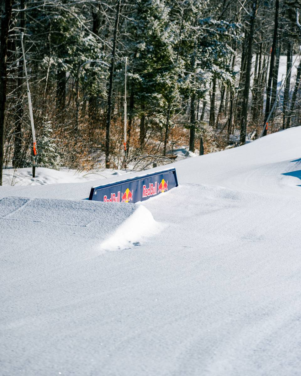 A park feature in the winter at Sunday River.