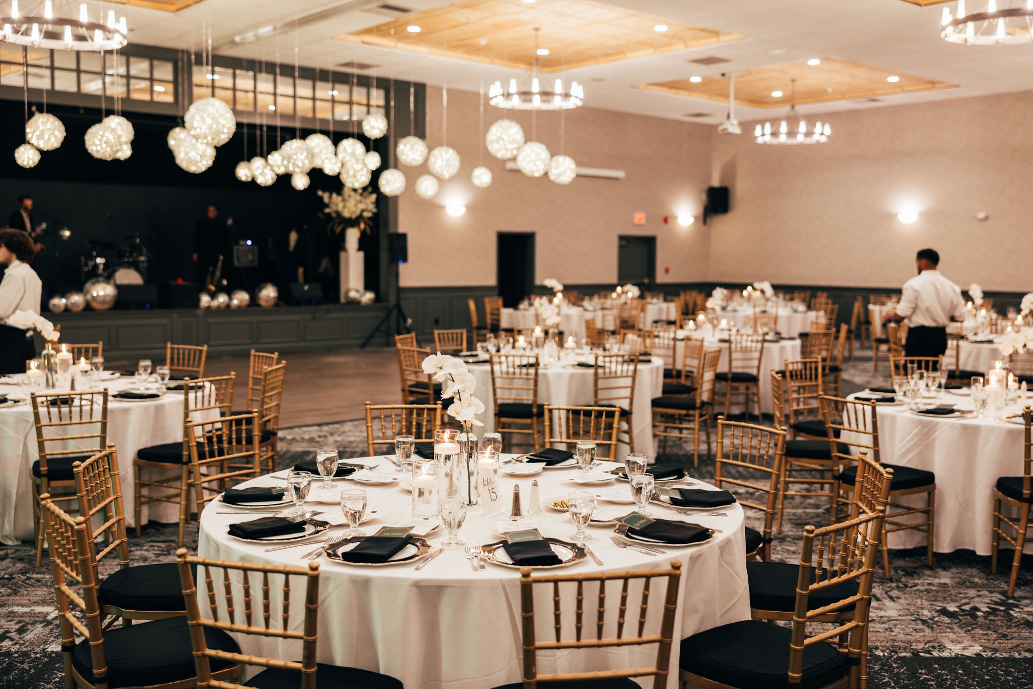 The Grand Ballroom set up for a wedding at Sunday River.