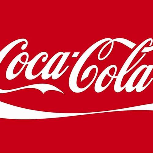 Coca Cola logo in red and white traditional.