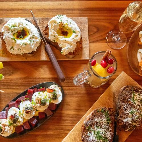 A platter of food from The Mountain Room at Sunday River.
