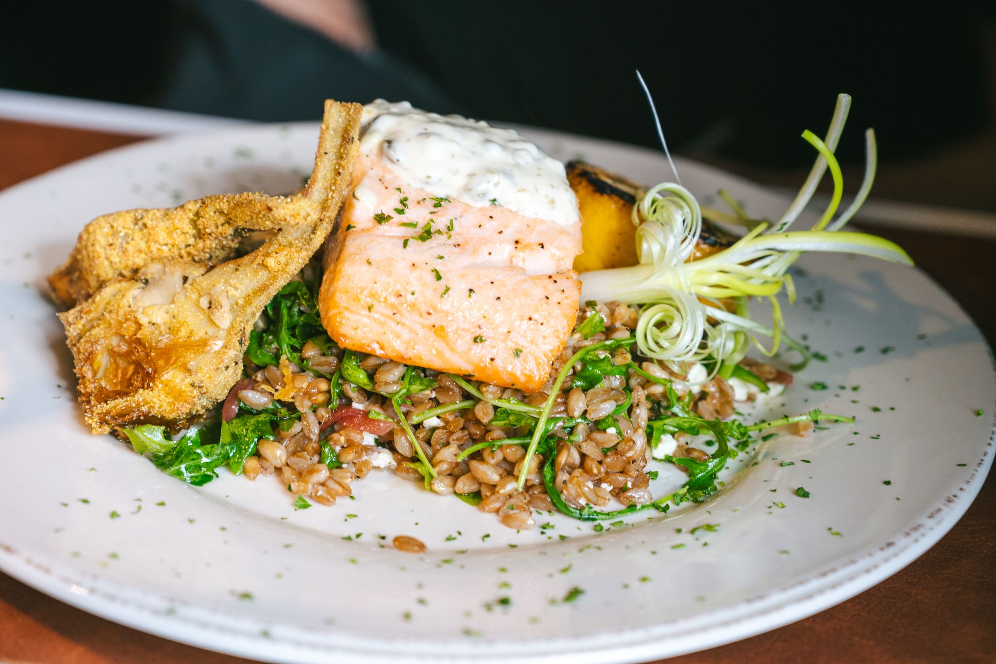 A plate of salmon from Ember.