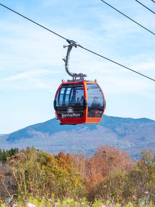 Chondola cabin at Sunday River in the fall.