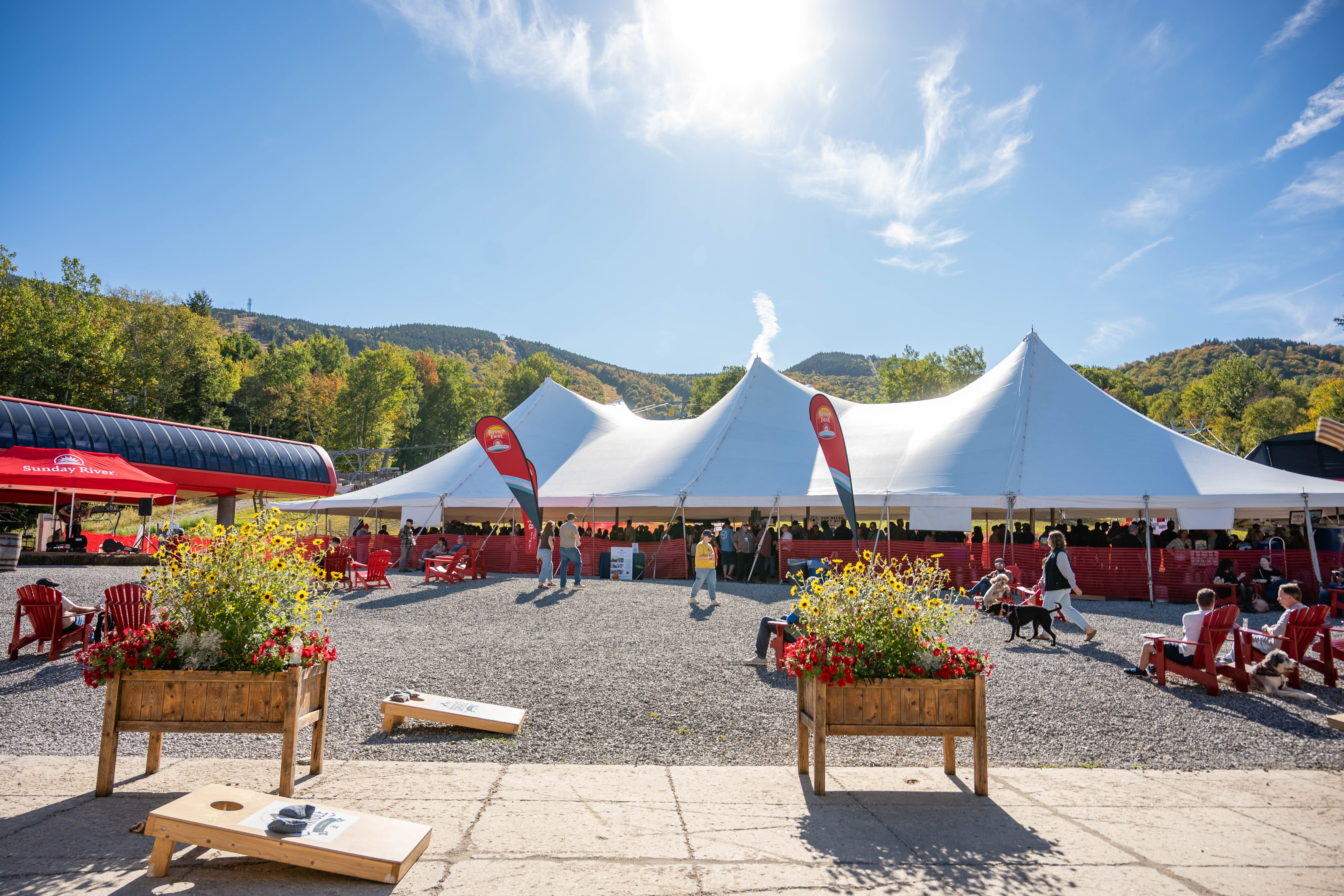 Maine Brew Fest at Sunday River with the tents.