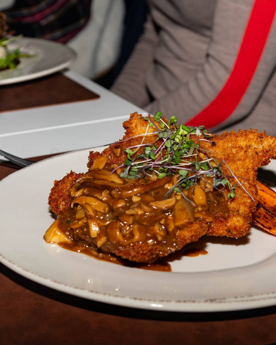 A dish with food at Ember at Sunday River.