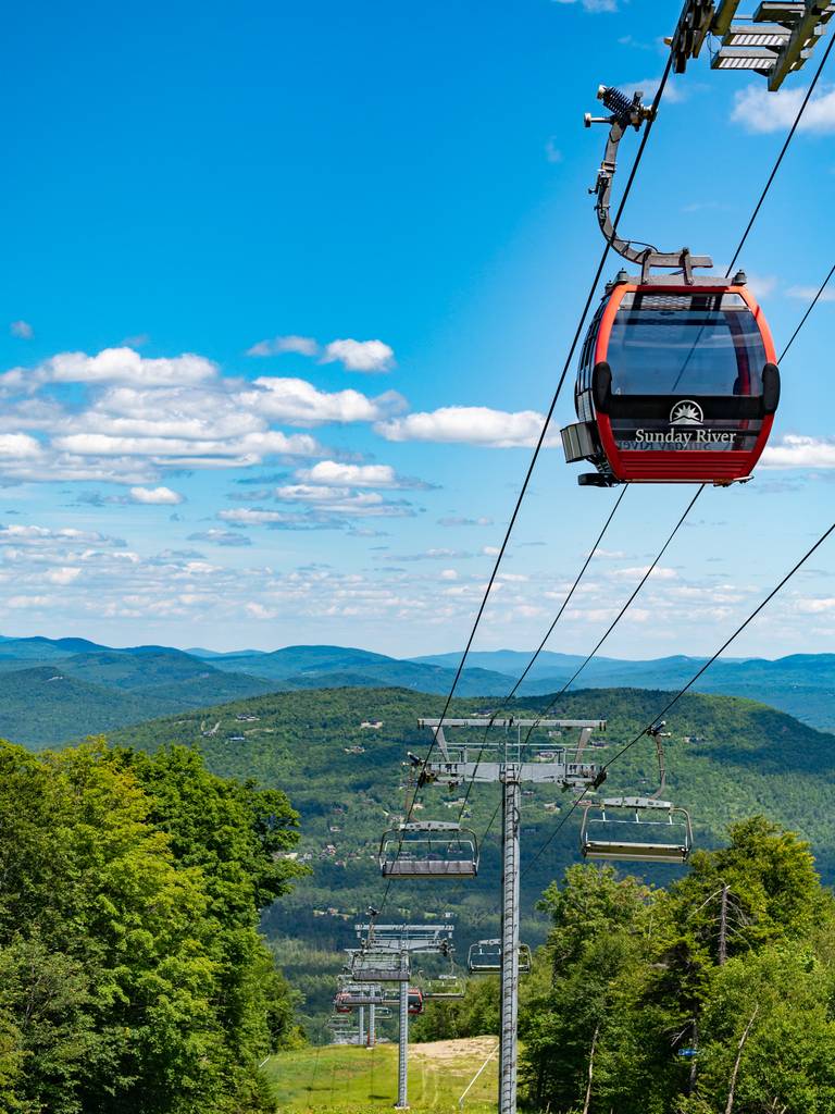 Take a ride in a Chondola cabin at Sunday River in the summer.