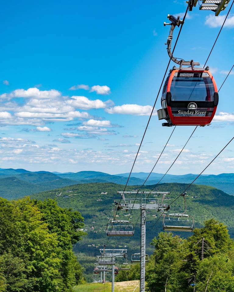Scenic lift rides in the summer at Sunday River Resort.