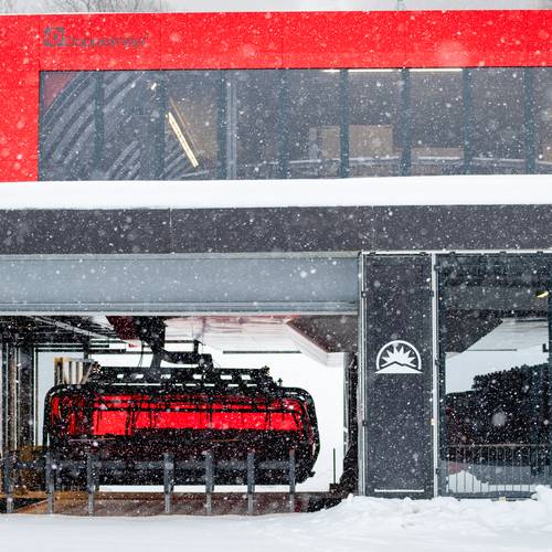 The Jordan 8 terminal in the snow at Sunday River.