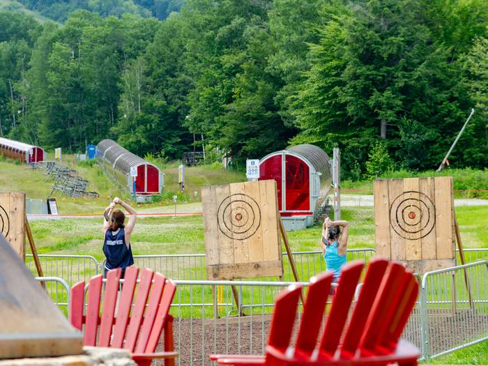 Axe Throwing at Sunday River, Maine