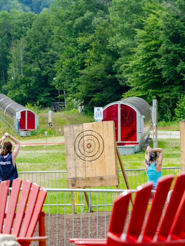 Axe Throwing at Sunday River, Maine