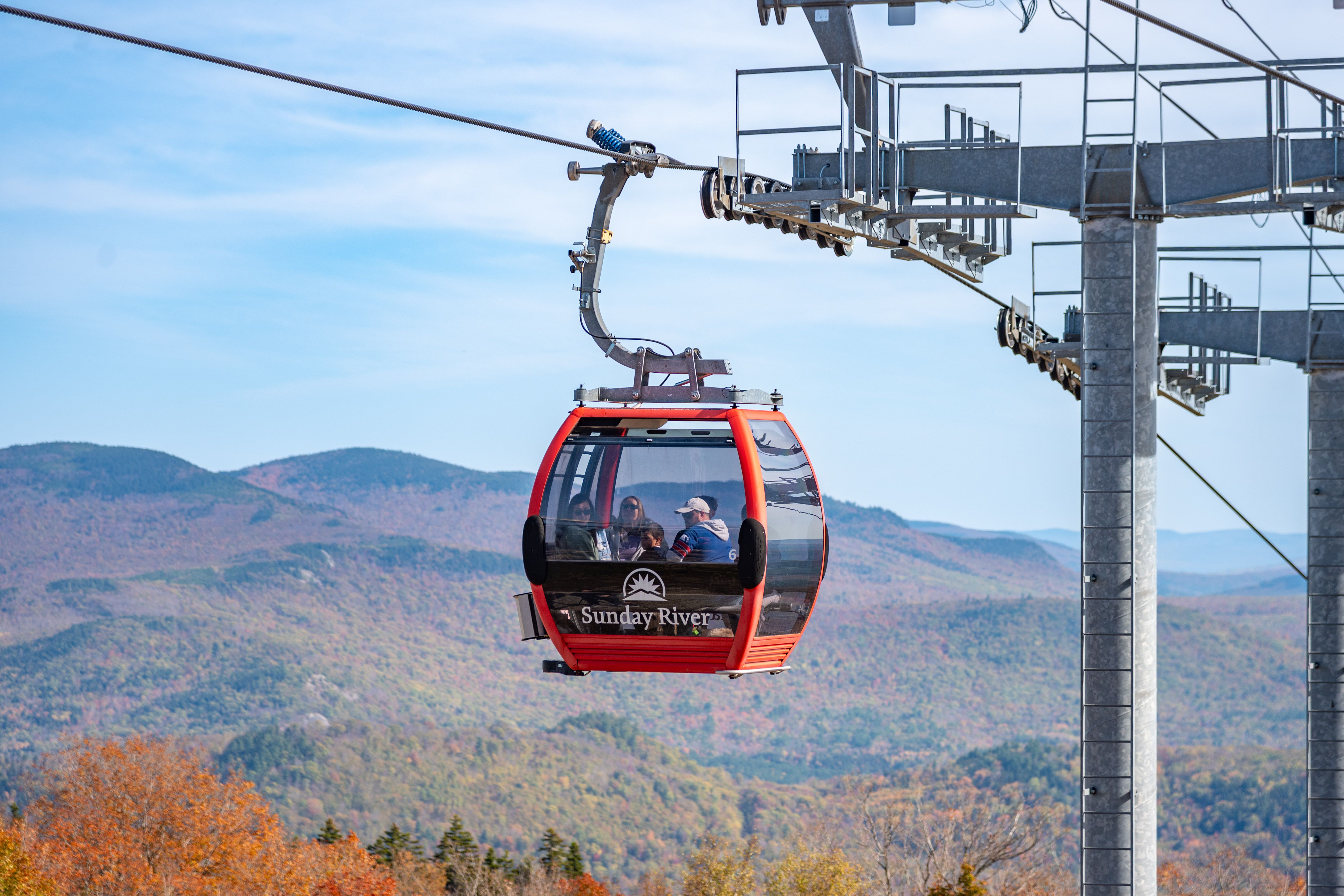 A Chondola Cabin at Sunday River in the summer for scenic lift rides.