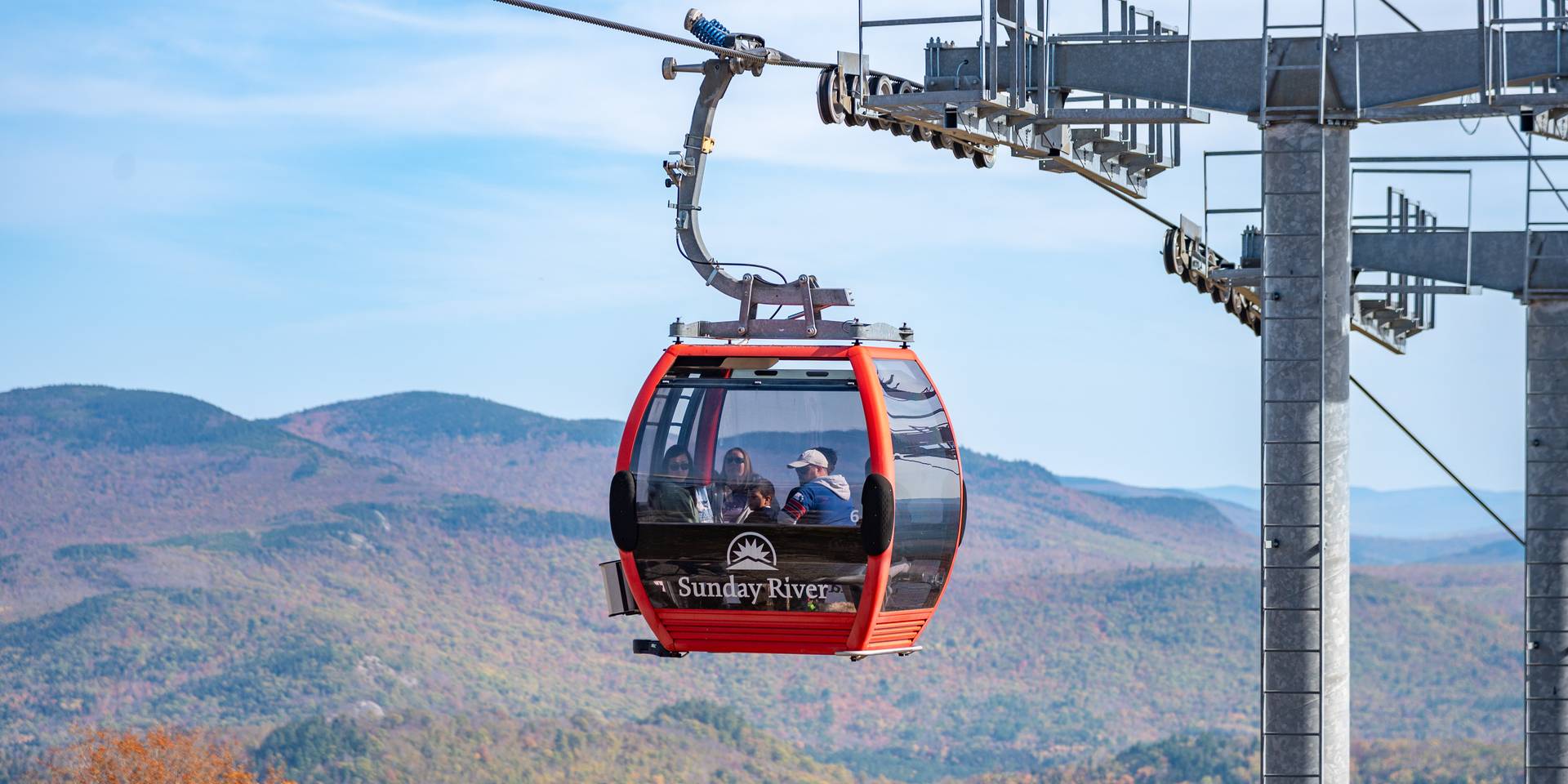 A Chondola Cabin at Sunday River in the summer for scenic lift rides.