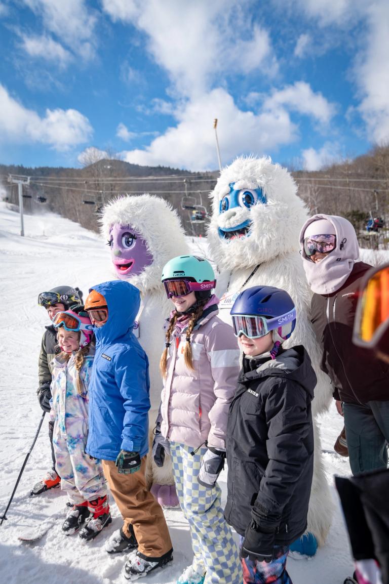 Eddy and Betty with kids at Sunday River.