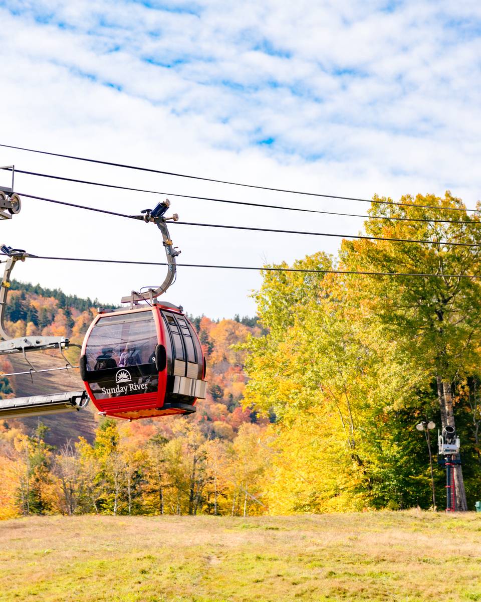 The Chondola in the fall at Sunday River.