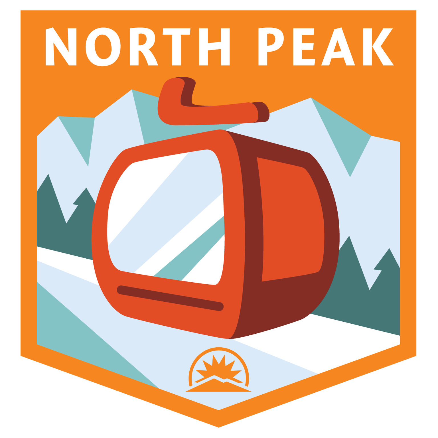 North Peak logo badge at Sunday River.