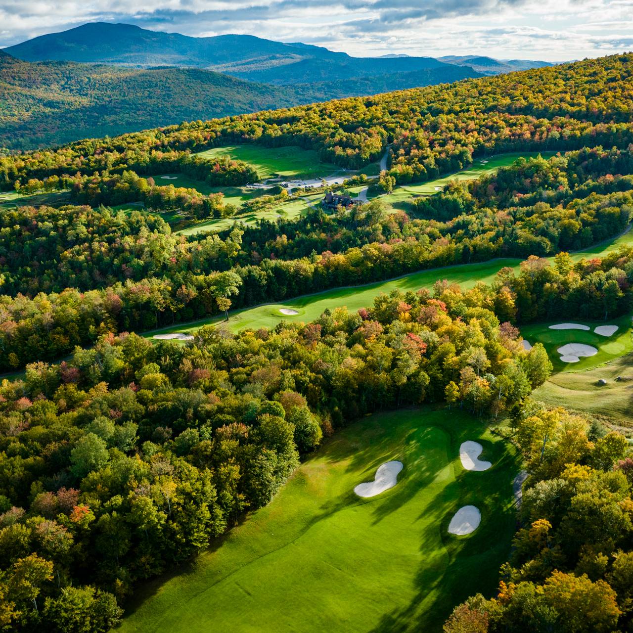 Aerial view of the Sunday River Golf Club.