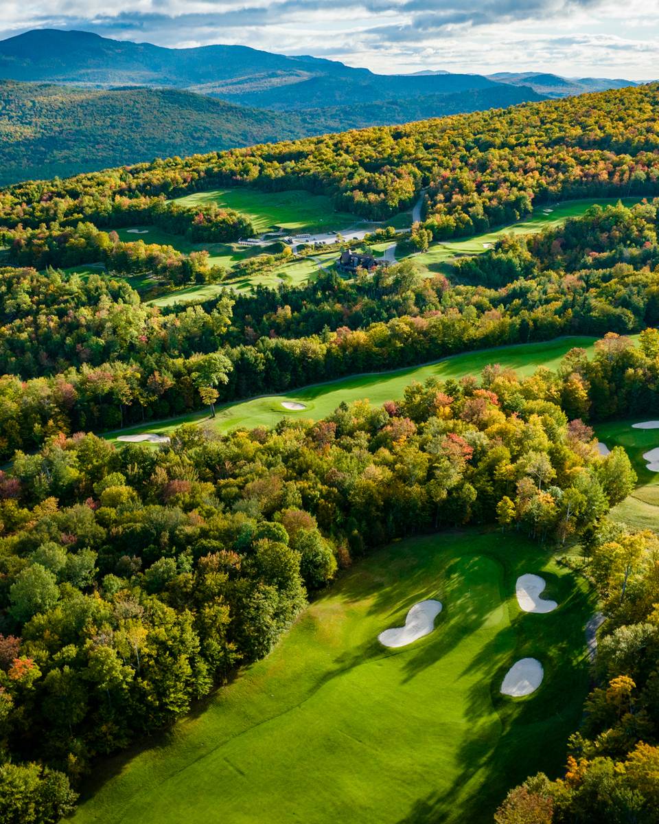 A scenic view of Sunday River Golf Club.