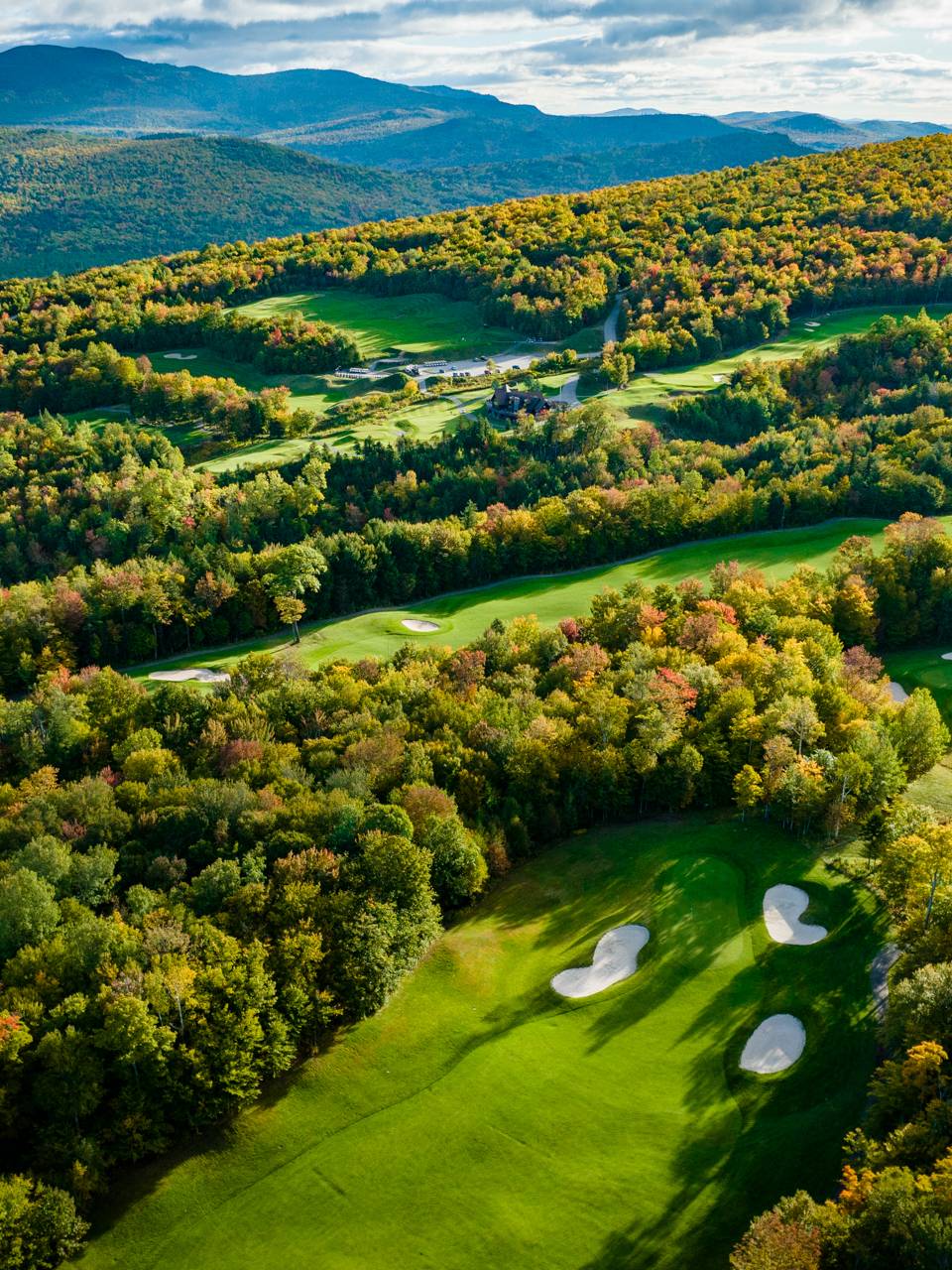 Aerial view of the Sunday River Golf Club.