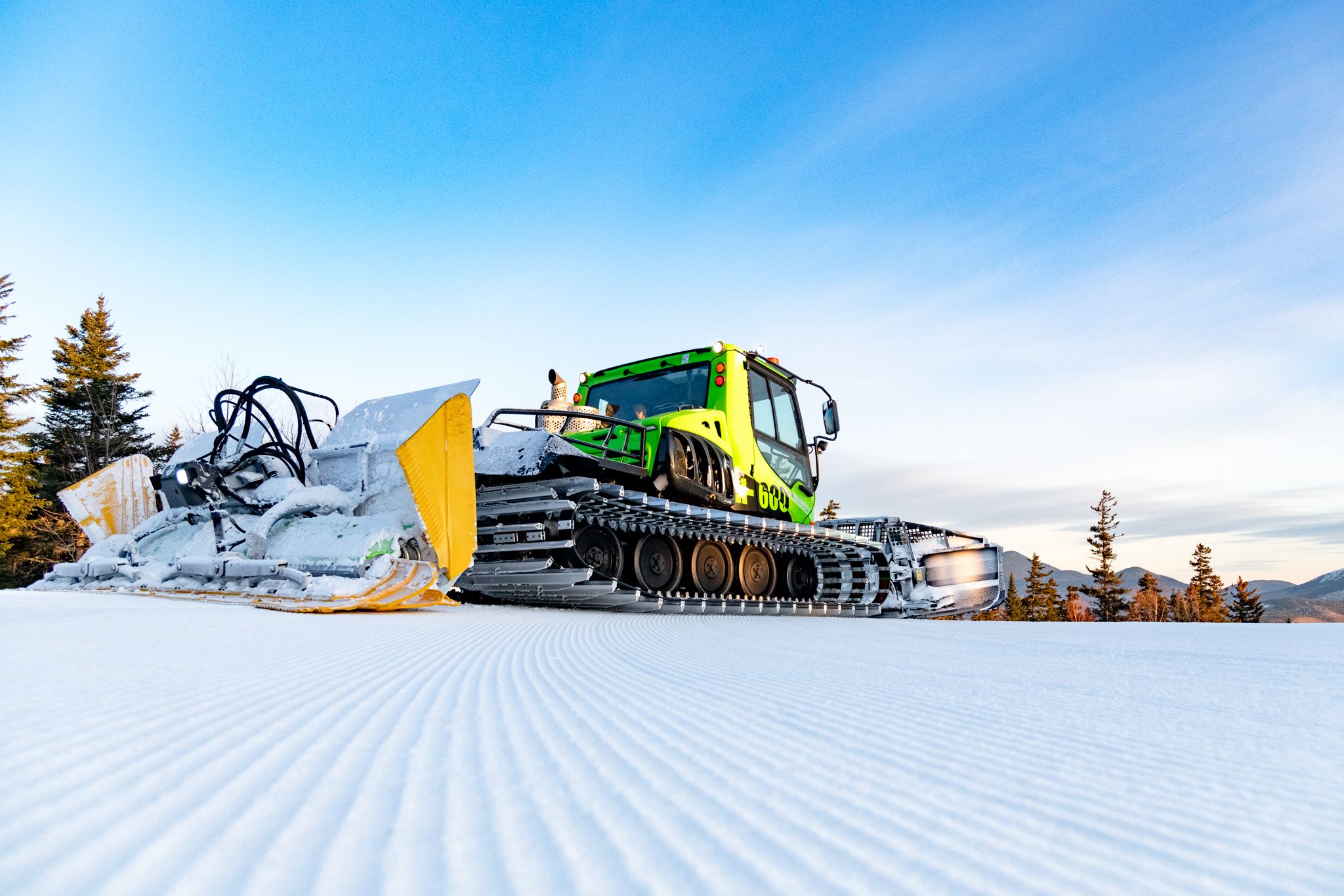 Hybrid groomer at Sunday River.
