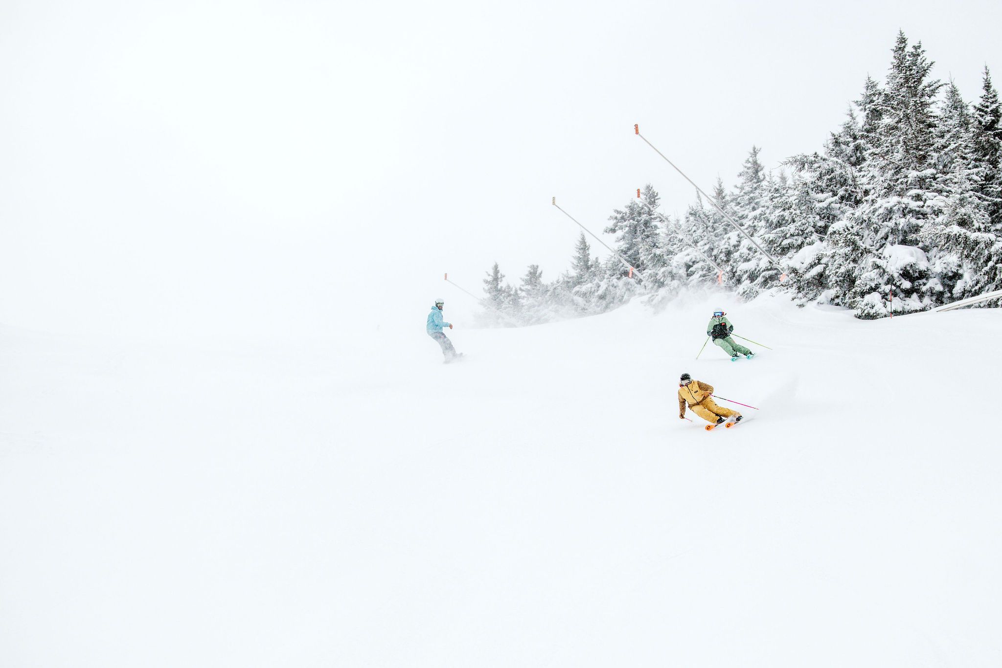 Skiers on Rogue Angel.