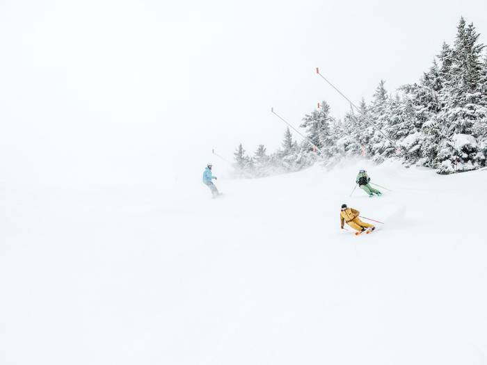 Skiers on Rogue Angel.