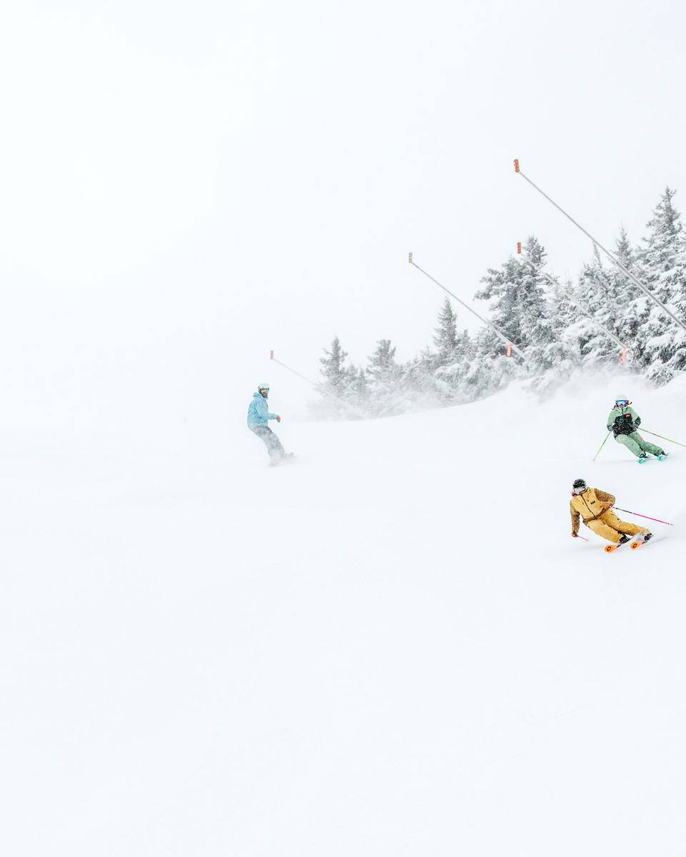 Skiers on Rogue Angel.