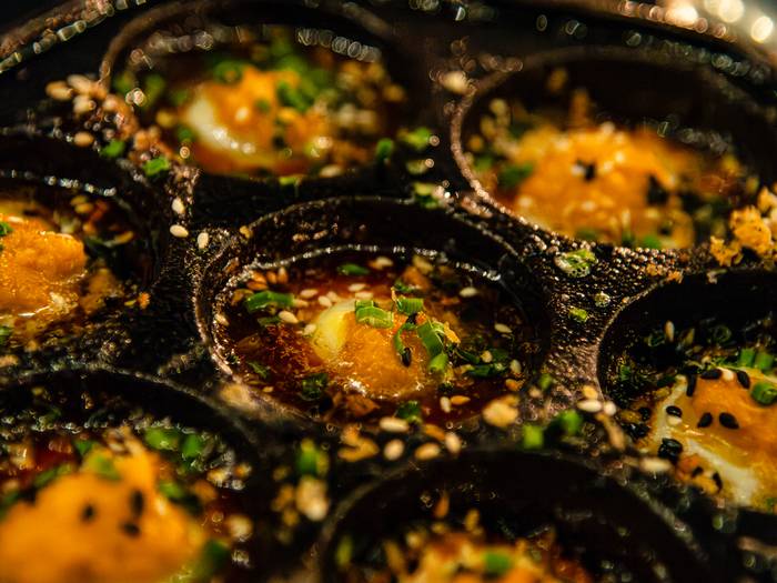 Eggs on a tray at Sunday River.