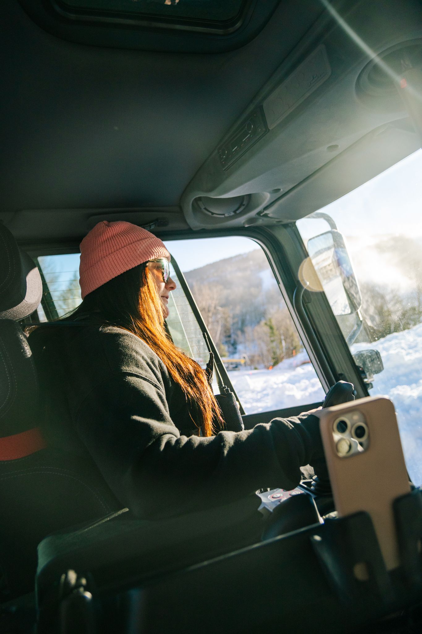 A woman grooming at Sunday River.