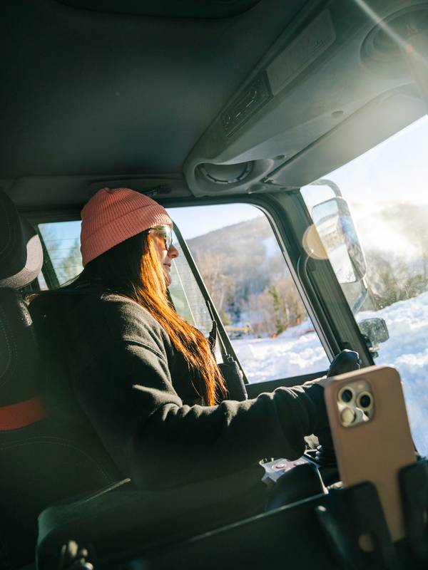 A woman grooming at Sunday River.