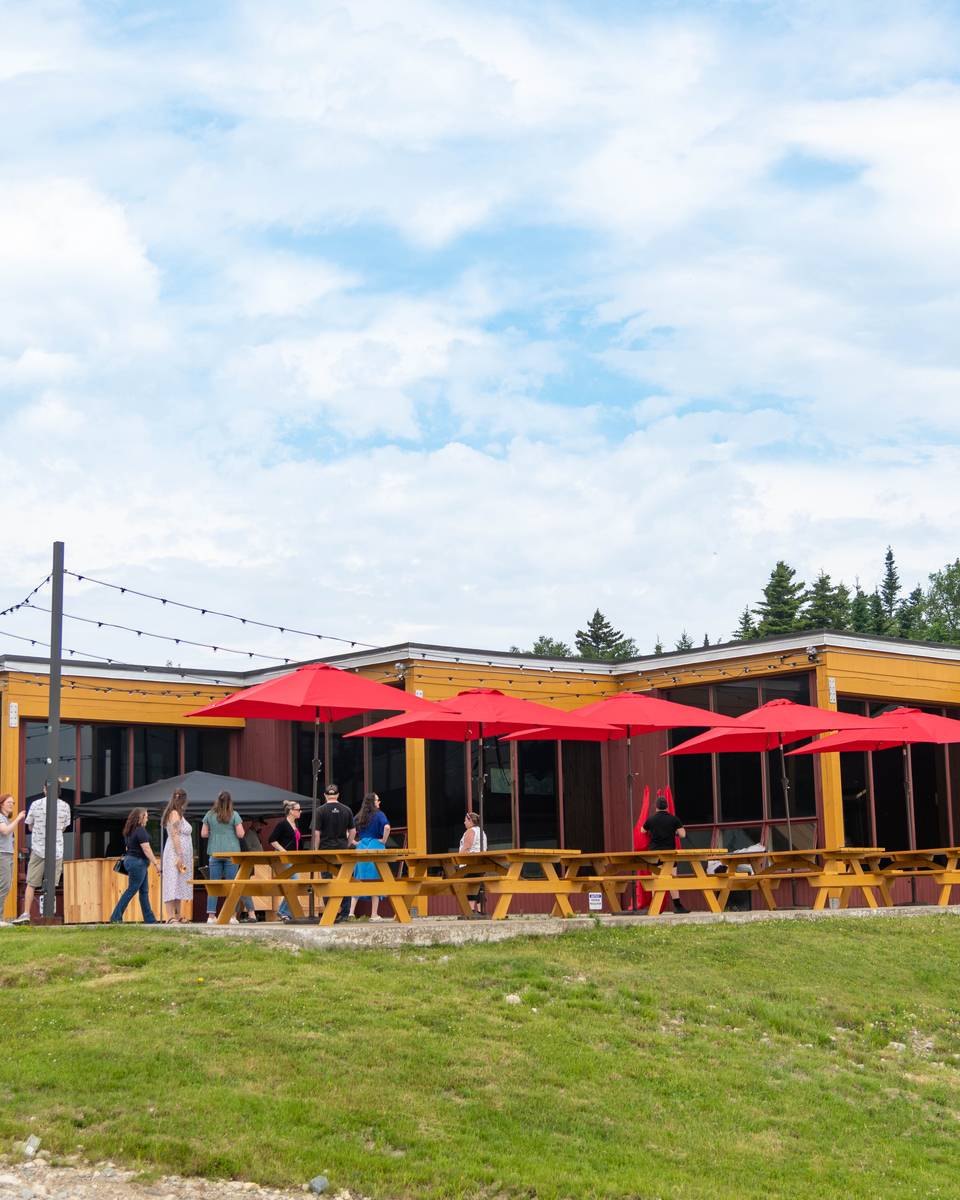 North Peak patio in the summer at Sunday River.