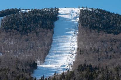 White Heat trail in the winter at Sunday River.