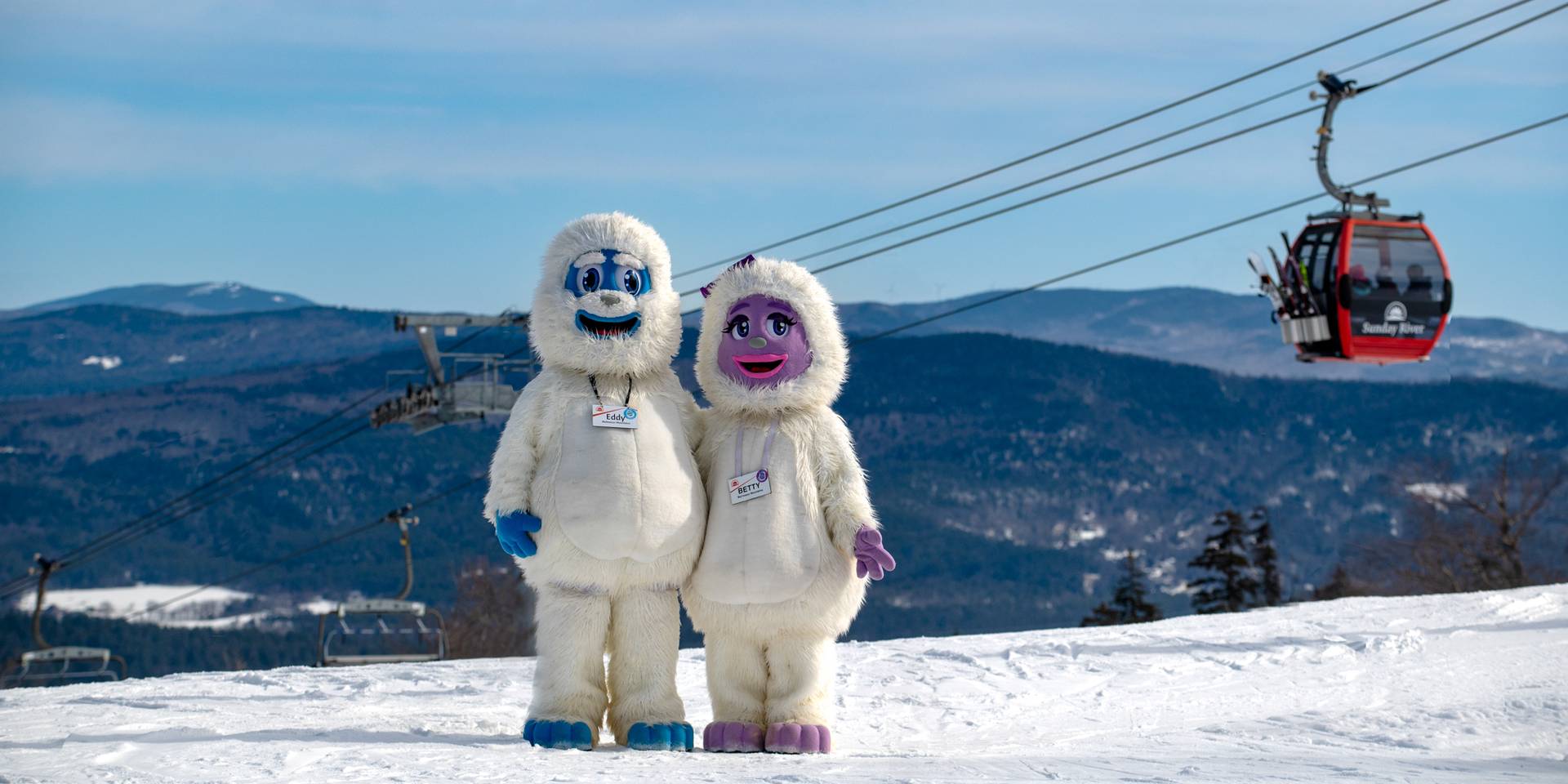 Eddy and Betty the Yetis at Sunday River.