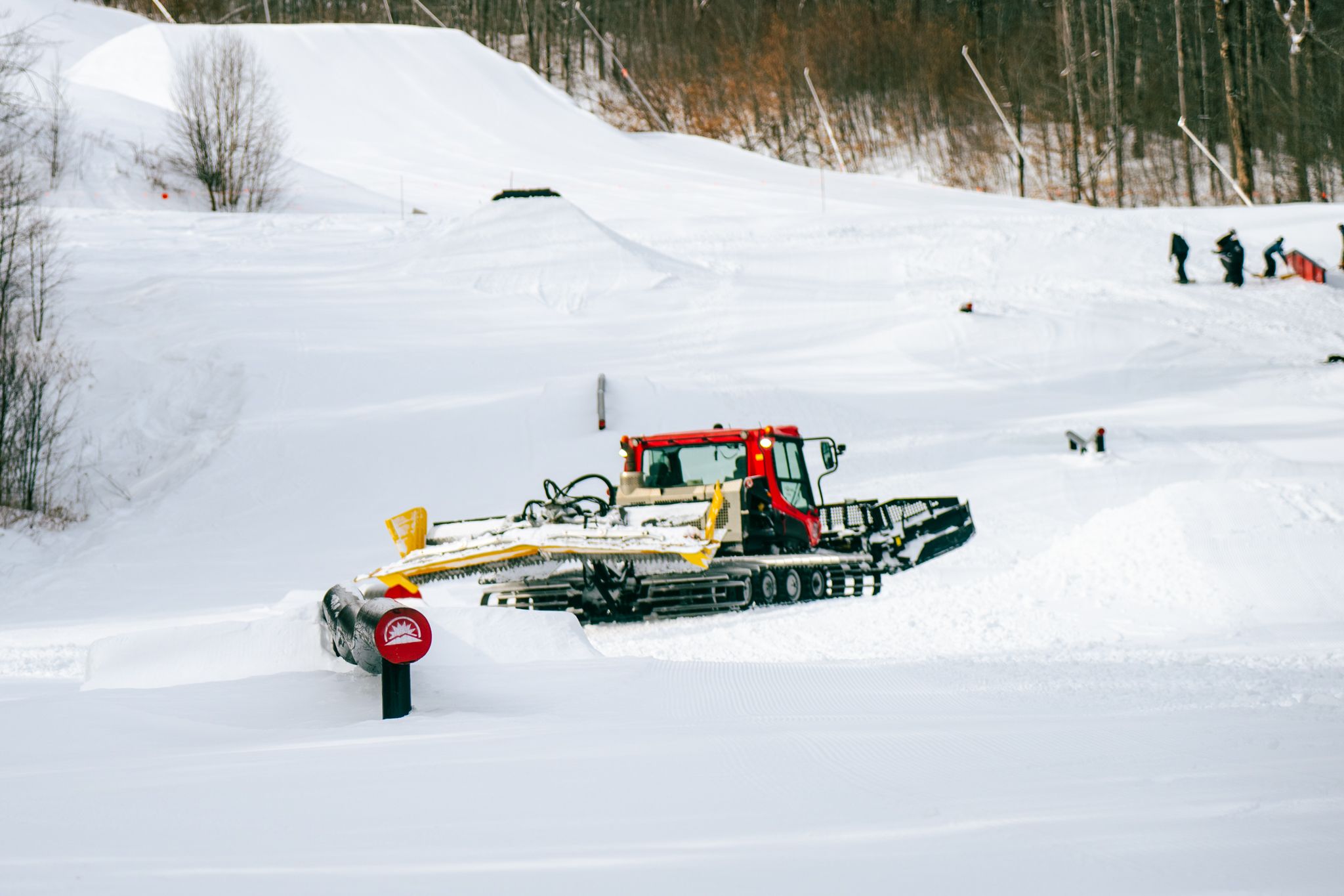 A groomer in a park at Sunday River.
