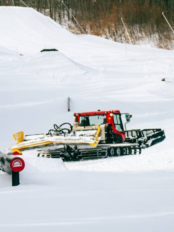 A groomer in a park at Sunday River.