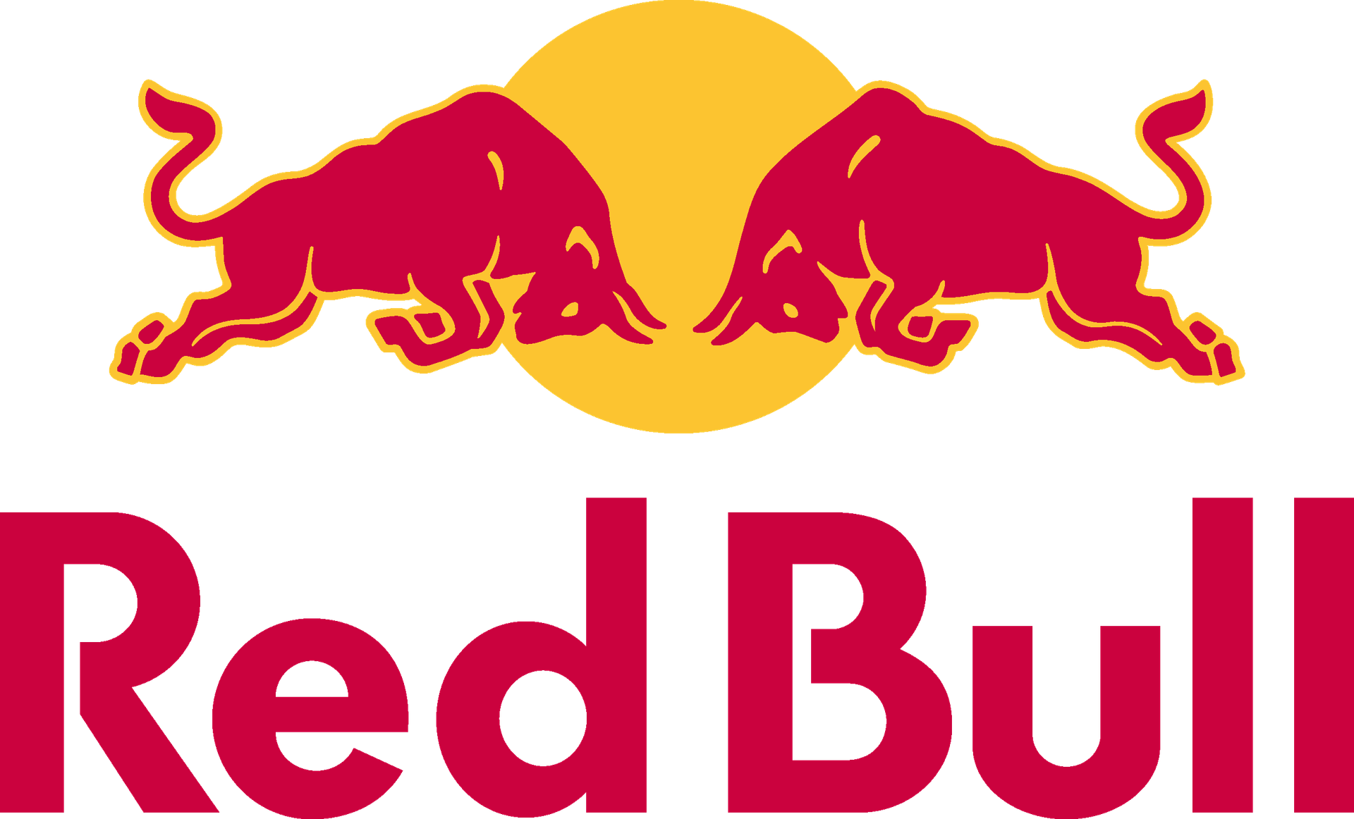 Red Bull famous red and yellow bull logo.