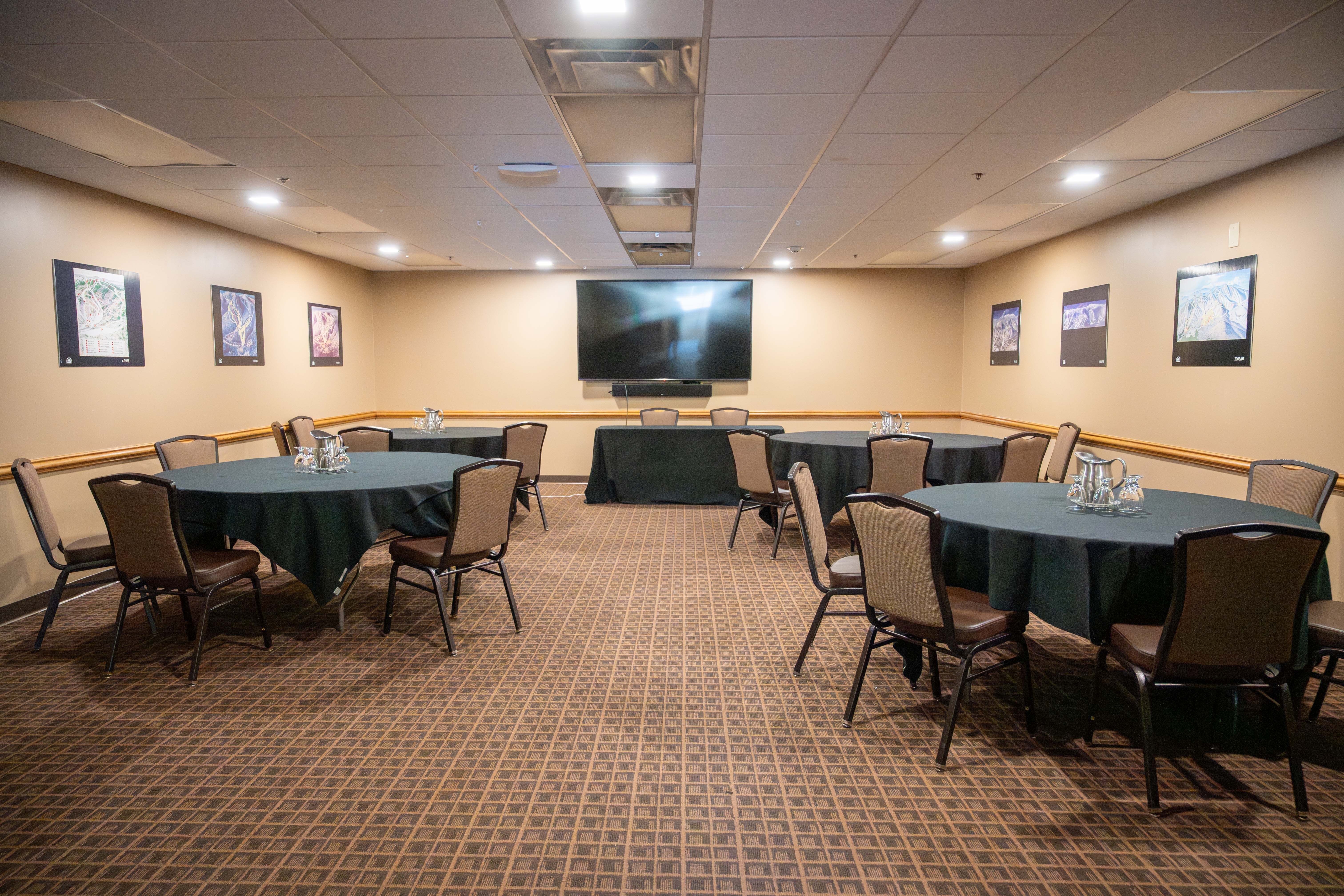 A smaller conference space set up at The Grand Summit Hotel.