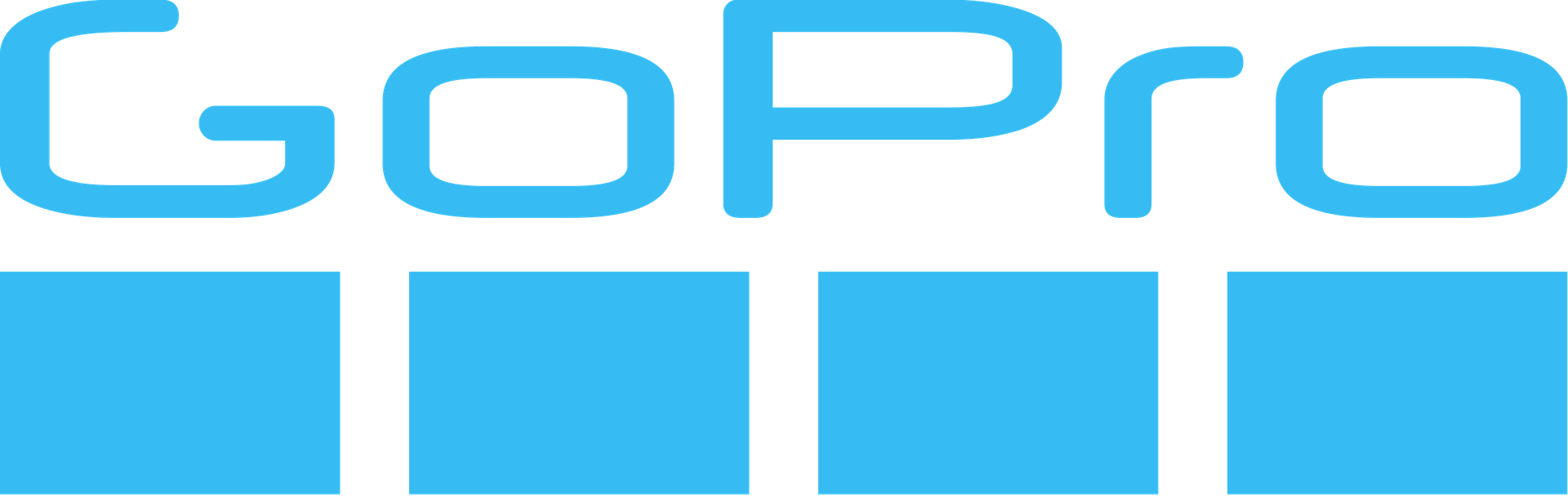 GoPro blue and white logo.