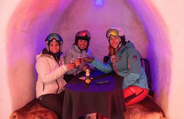 People enjoying a drink at the Iglu at Sunday River.
