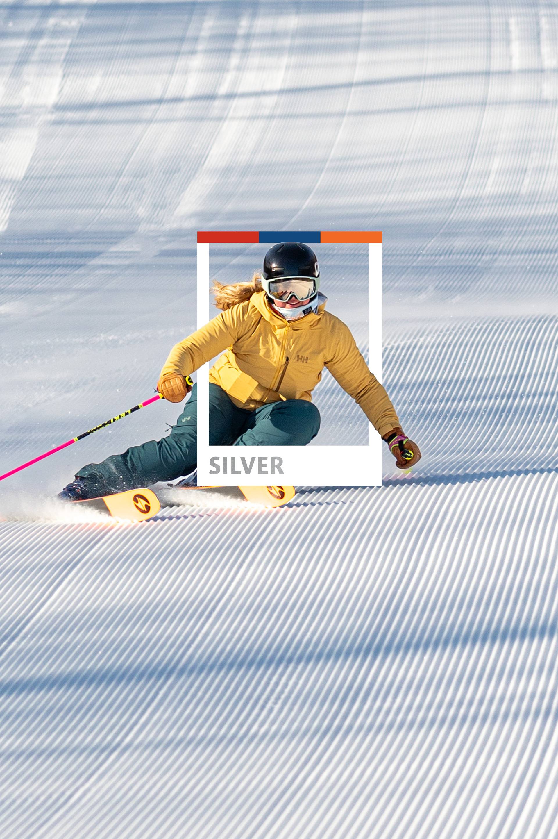 A skier shredding at Sunday River.